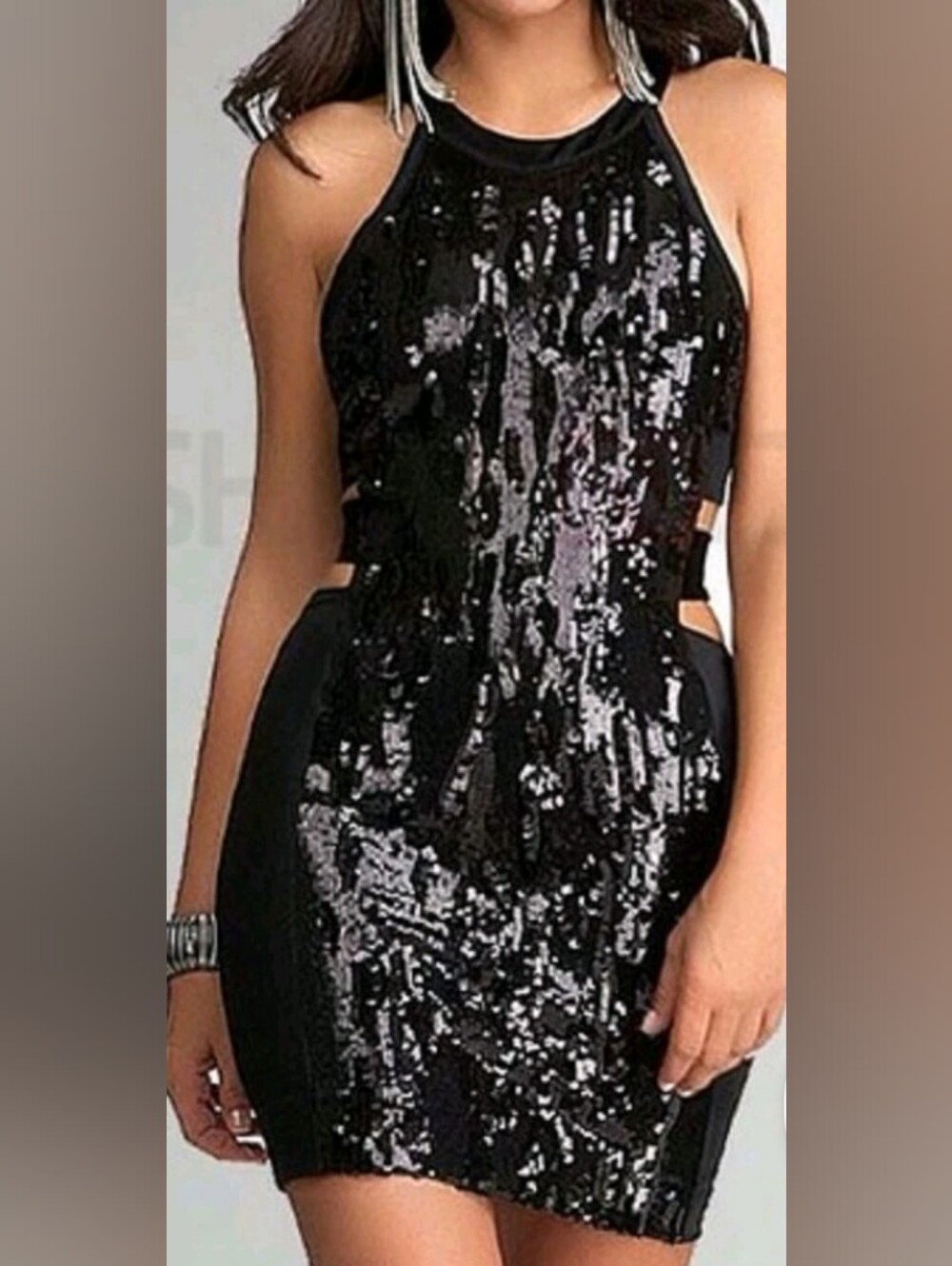 Bebe- Sequin Mini Dress Sz M.